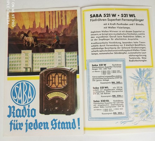 Werbung für saba radio - radio, 30ger